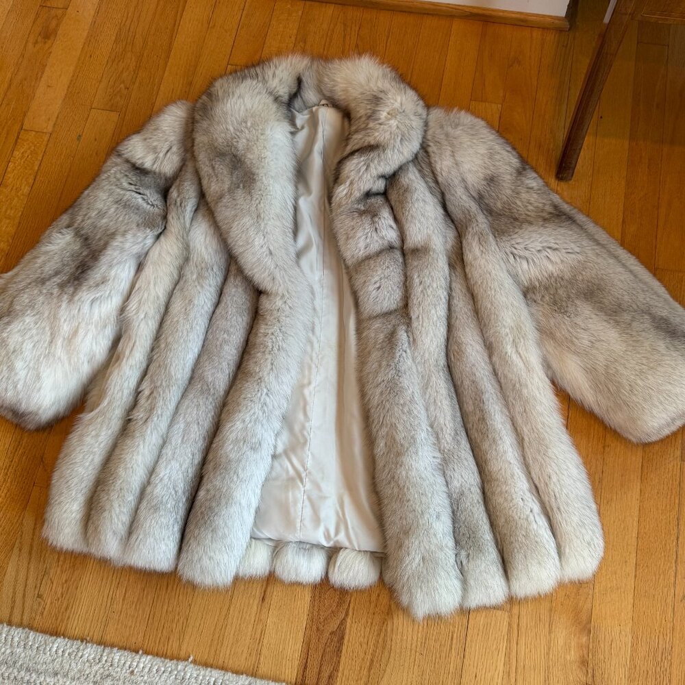 Blue Fox 3/4 Length Fur Coat